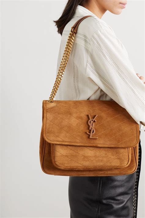 ysl suede brown bag|ysl brown handbag.